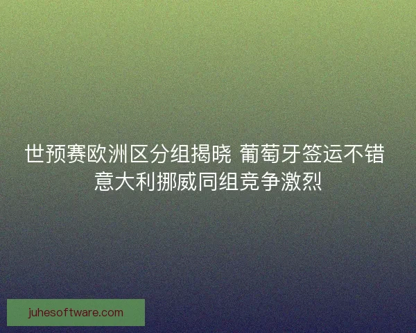 世预赛欧洲区分组揭晓 葡萄牙签运不错 意大利挪威同组竞争激烈